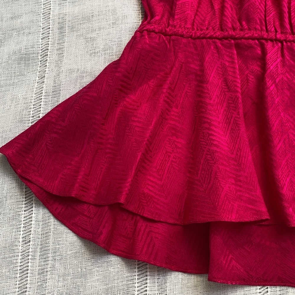 Apostrophe Fuchsia Short-Sleeve Peplum Top - Picture 5 of 11